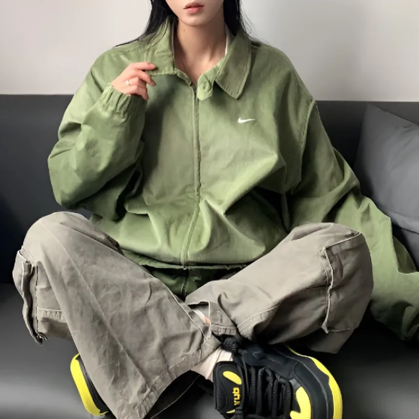 나이키 라이프 코듀로이 해링턴 자켓 오일 그린 DX9071-386