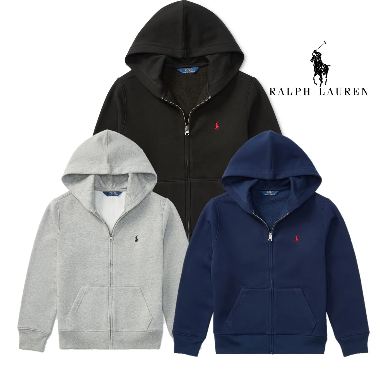 26년 폴로 랄프로렌 보이즈 여성 코튼 플리스  집업 후드 후디 후드티 기모