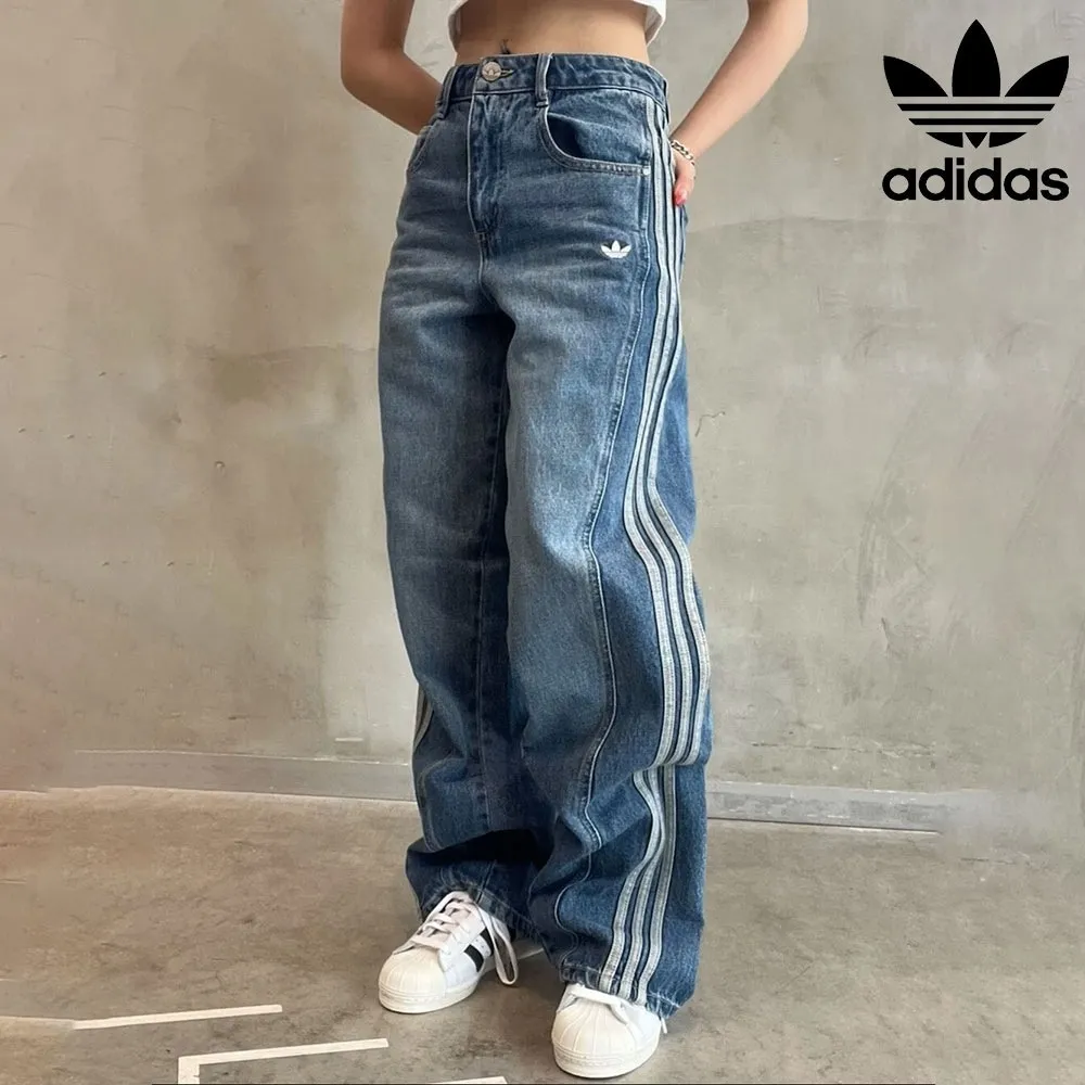 아디다스 오리지널 루즈핏 데님 팬츠 청바지 블루 데님 JN0726