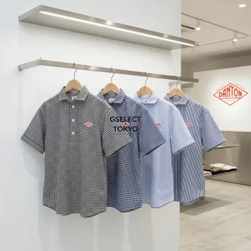 단톤 여성 풀오버 스트라이프 체크 반팔 셔츠 라운드넥 포켓 26SS DT-B0283OXP