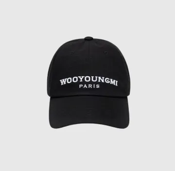우영미 자수 볼캡 블랙