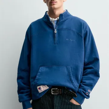 챔피온 X 자라 쿼터 지퍼 스웨트셔츠 맨투맨 네이비 블루 4393/311/401
