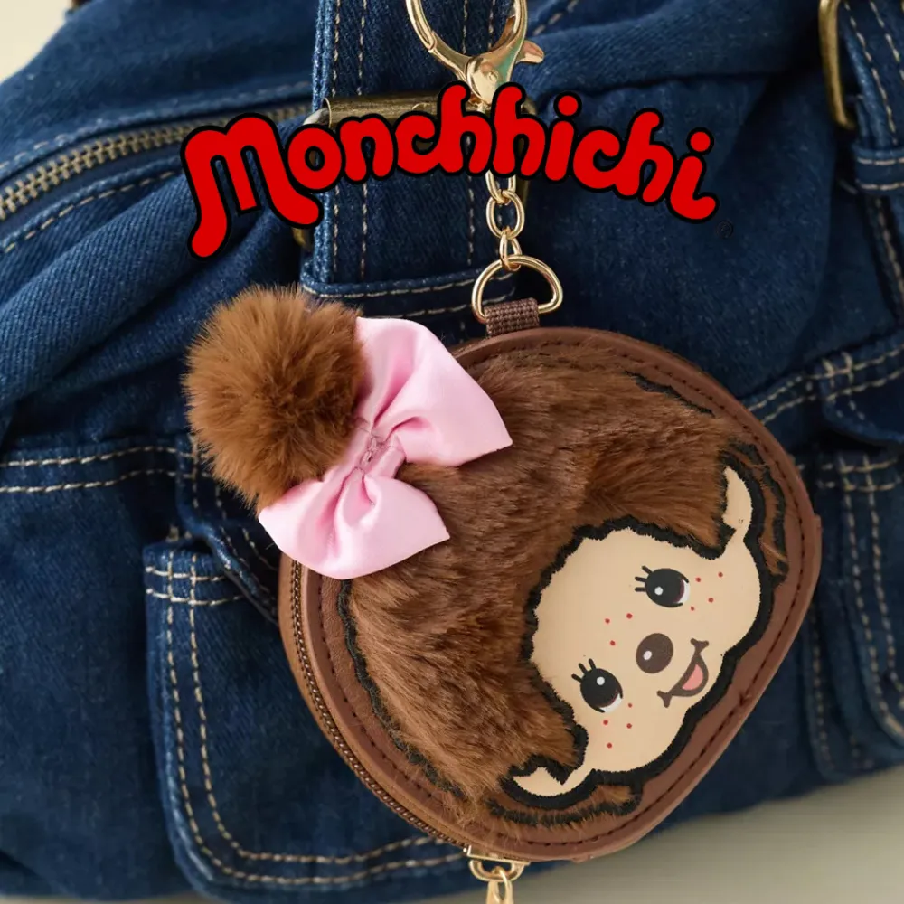 몬치치 Monchhichi 퍼지 미니 동전 코인 파우치 지갑 키체인 백참 인형키링 | 크로켓