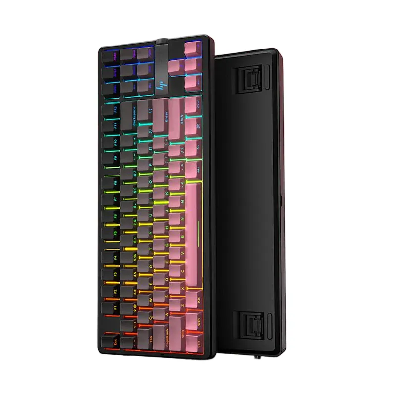[해외] HP GT87 3모드 연결 기계식 게임 키보드 Gasket구조HIFI 타건음 87키배열 카이화성대축