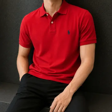 폴로 랄프로렌 남성 반팔 카라티 커스텀 슬림핏 레드