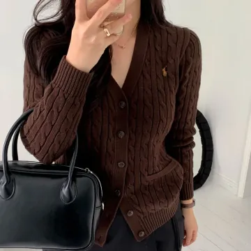 [가을 신상특가] 폴로 랄프 로렌 케이블 니트 코튼 브이넥 가디건 걸즈 313-950765