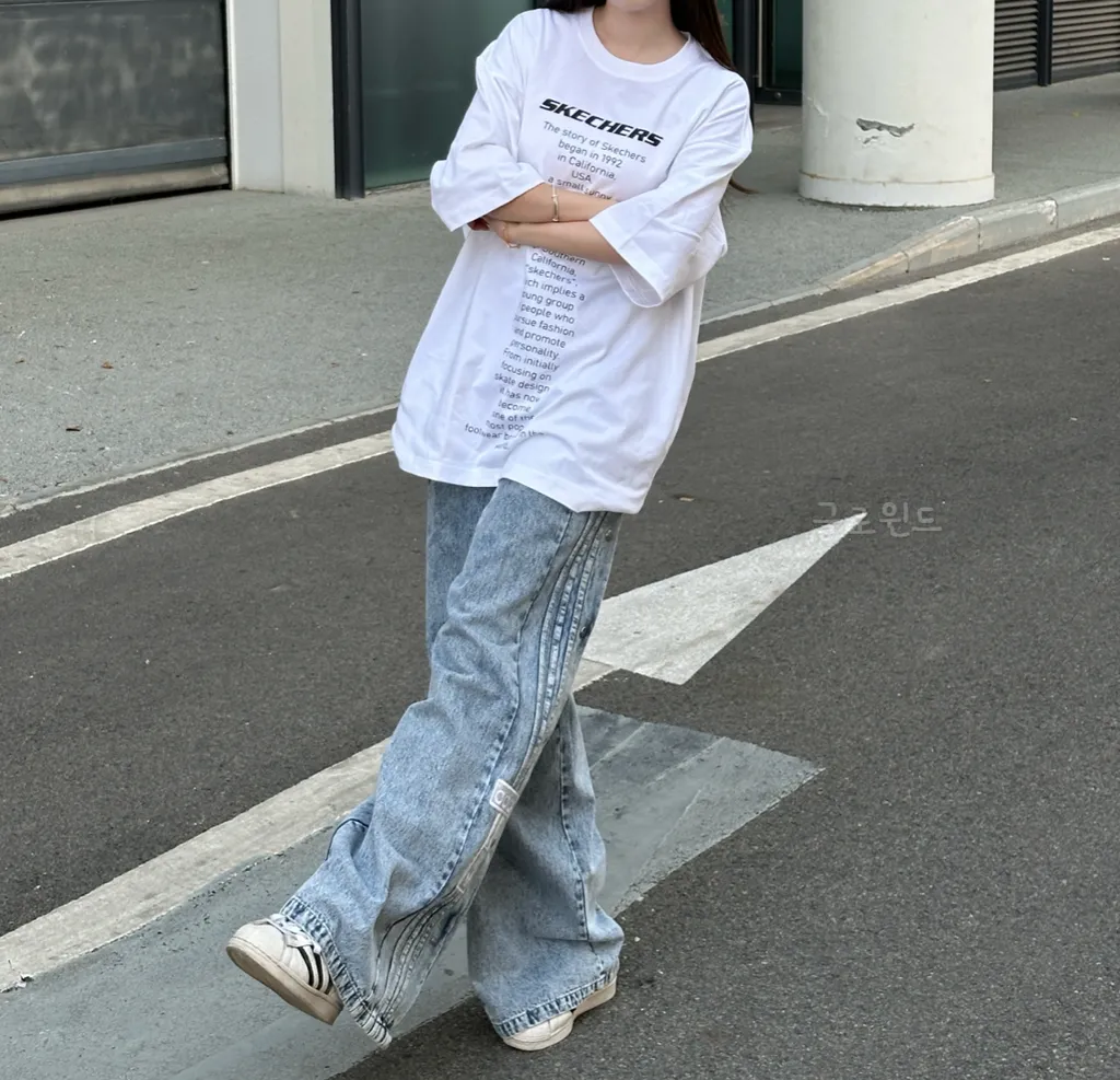 아디다스 아디브레이크 여성 데님 팬츠 청바지 블루 IT9760