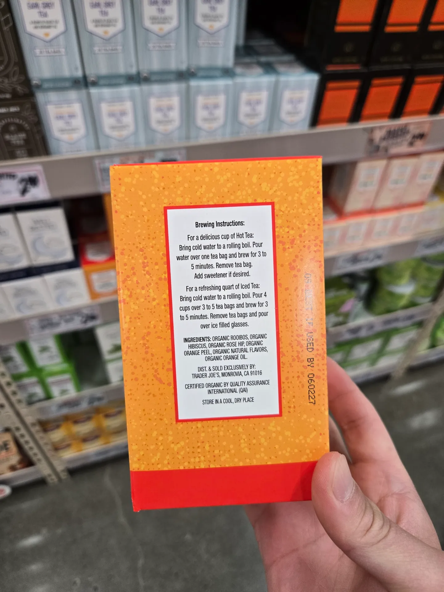 트레이더조이스 유기농 블러드오렌지 루이보스 카페인 프리 허브티 20개입 | 크로켓