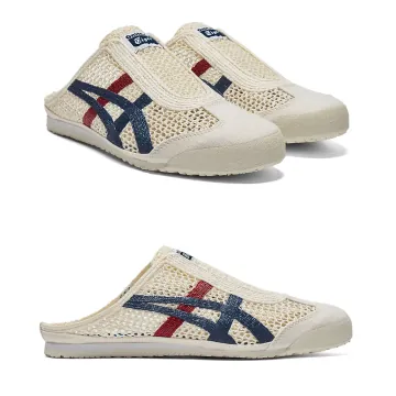 오니츠카타이거 멕시코 66 사봇 뮬 슬리퍼 크림 마코 블루 남녀공용 1183C123.100
