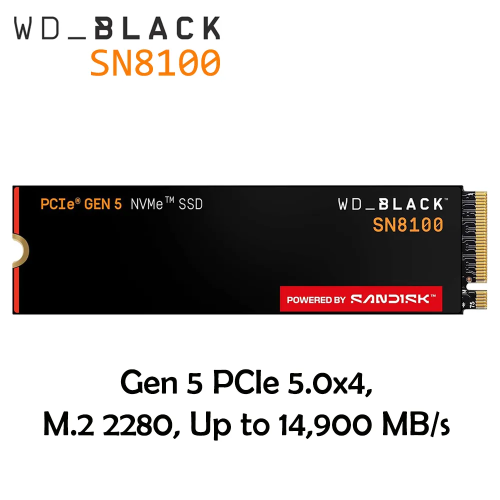 웨스턴디지털 [해외] 웨스턴디지털 블랙 SN8100 1TB  NVMe SSD Gen5 PCIe 5.0x4 M.2 2280