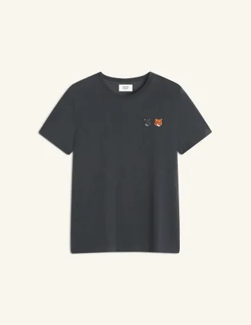 메종키츠네 더블 폭스 헤드 레귤러 티셔츠 안트라사이트 OW011CFKJ7026