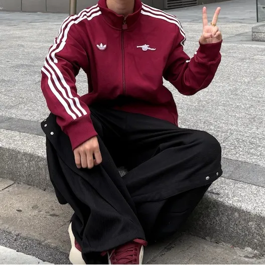 아디다스 아스날 아스널 테라스 아이콘 트랙탑 팀 콜 버건디 2 져지 집업 자켓 JM9390