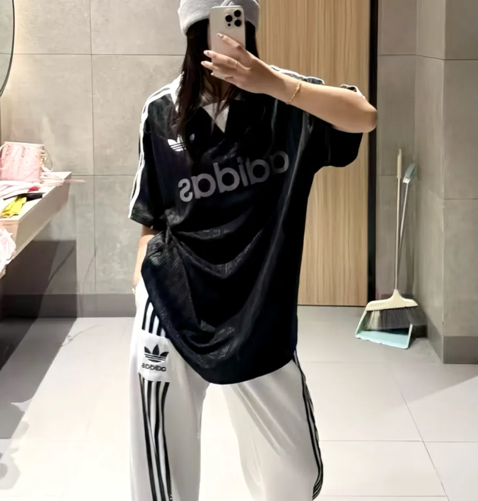 아디다스 칼라드 골리 탑 반팔 져지 티셔츠 블랙 JX8980