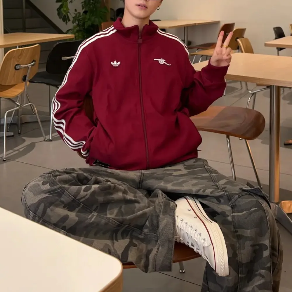 아디다스 아스날 FC 테라스 아이콘 트랙탑 져지 버건디 JM9390