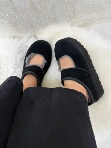 호주어그 Ozlana UGG 메리제인 블랙 플랫폼 키높이 슬리퍼