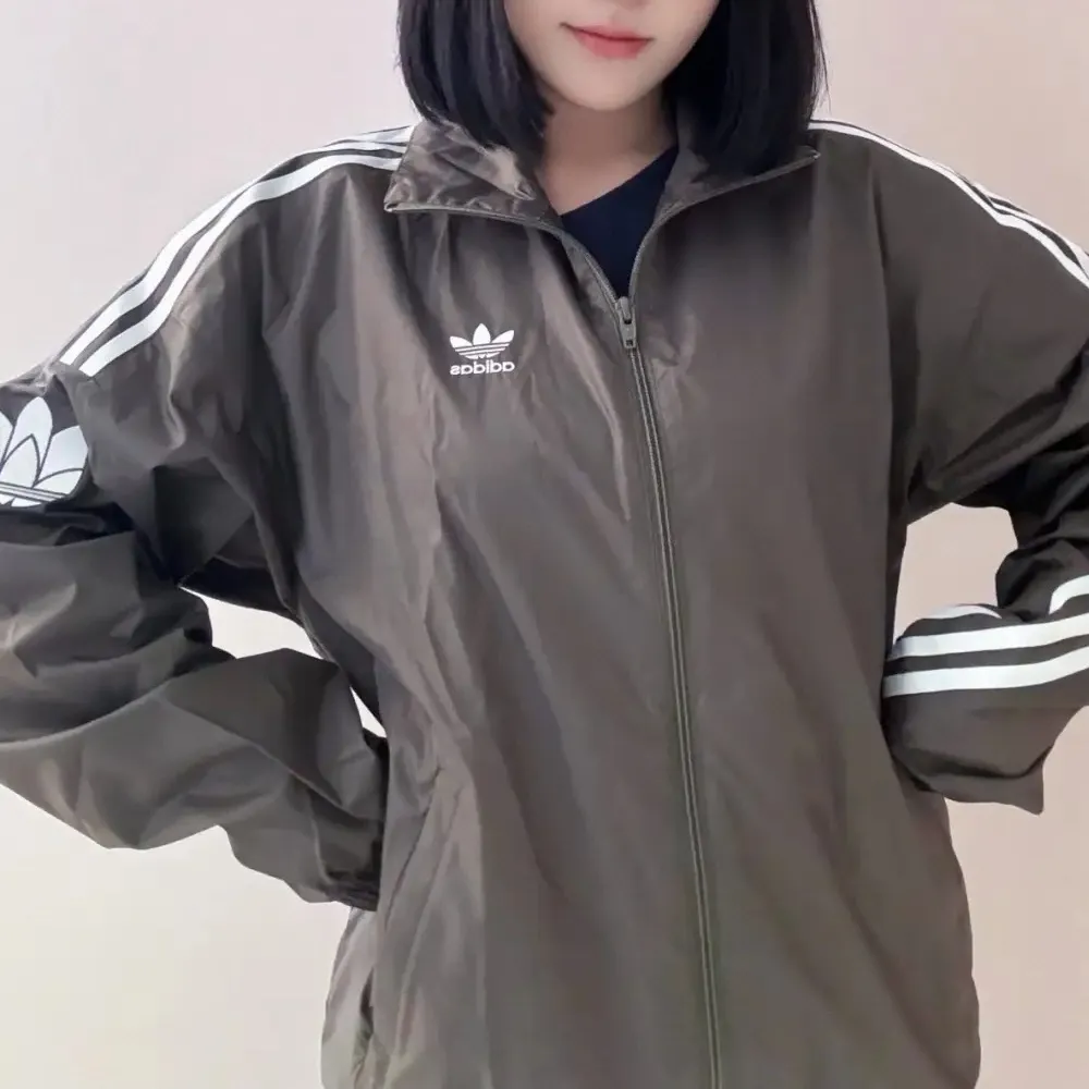 아디다스 오리지널 트레포일 3S 트랙탑 바람막이 자켓 카키 JI7534