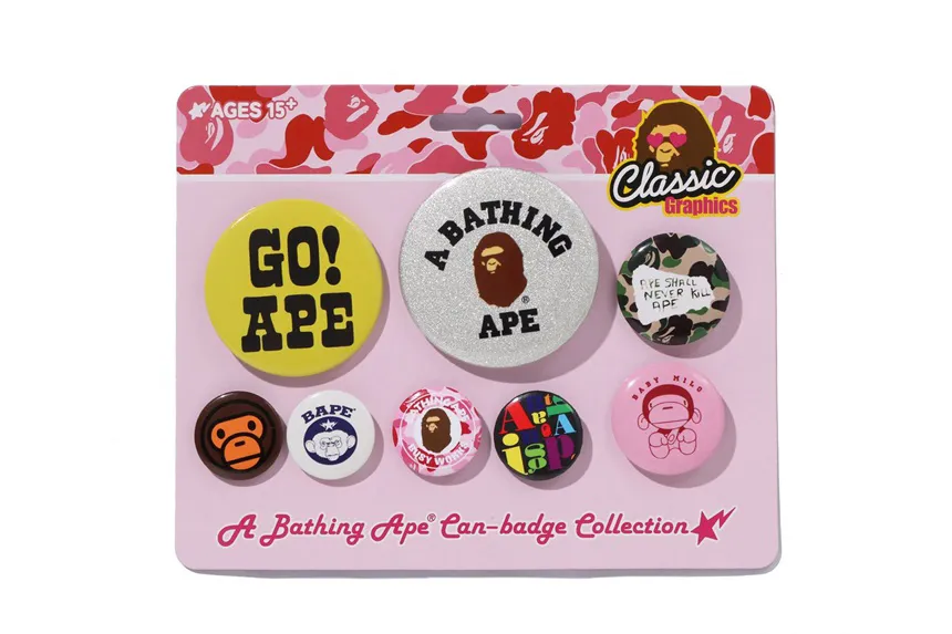 BAPE Multi Logo Badge Set Pink