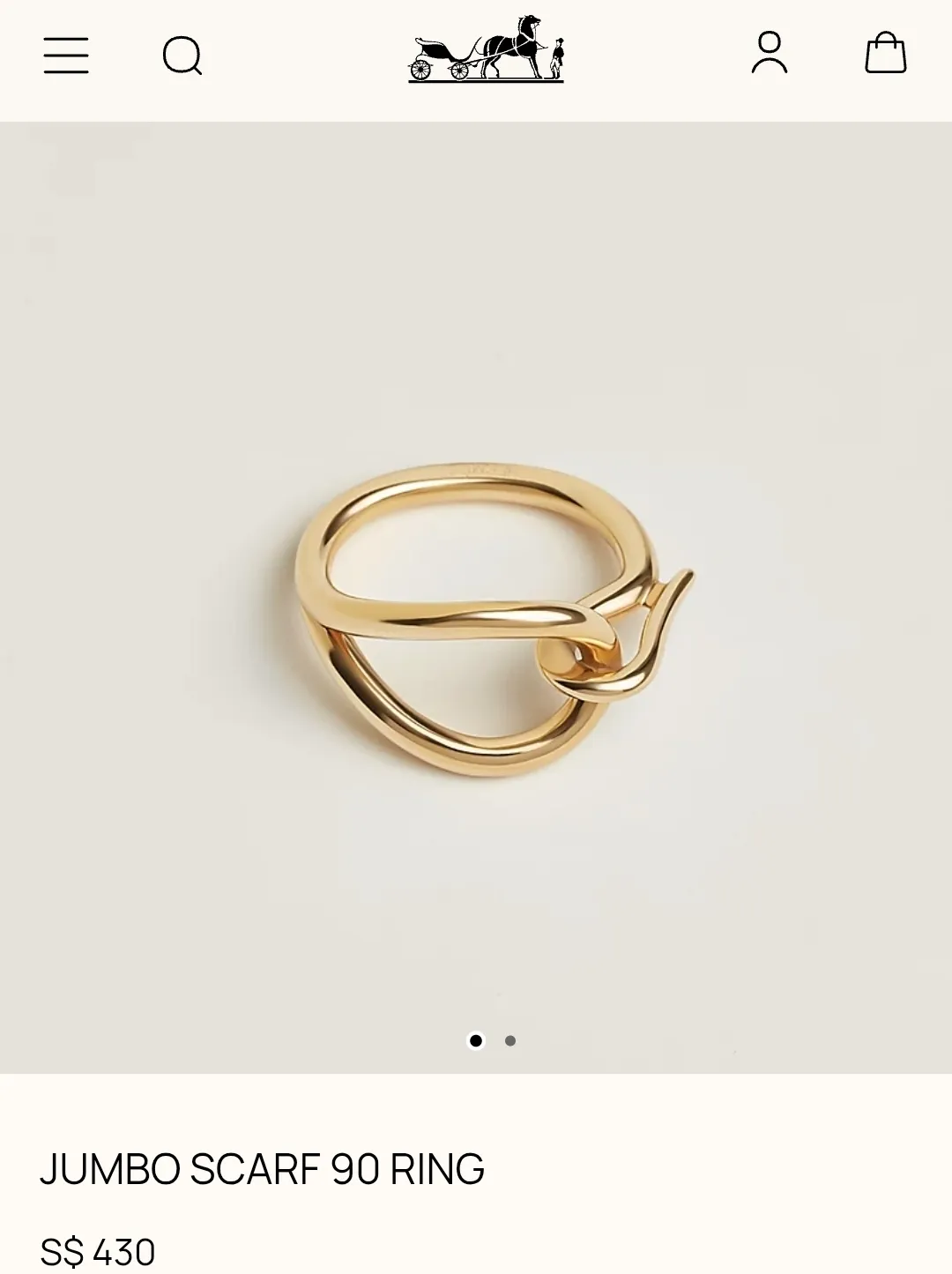 에르메스 스카프링 점보 골드