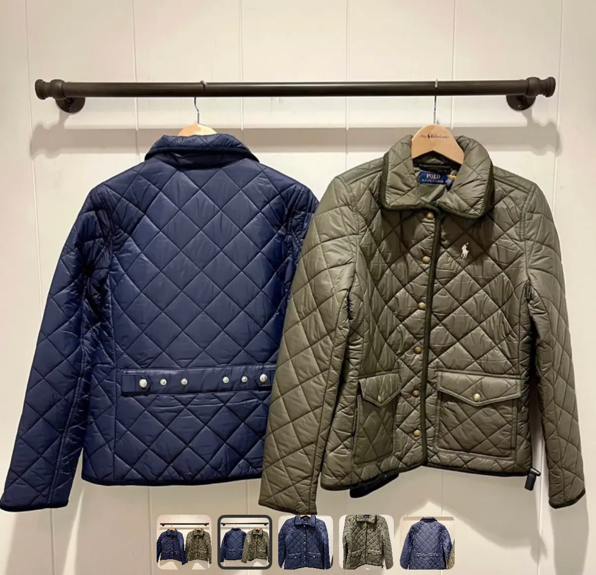 폴로 퀼팅자켓 올리브