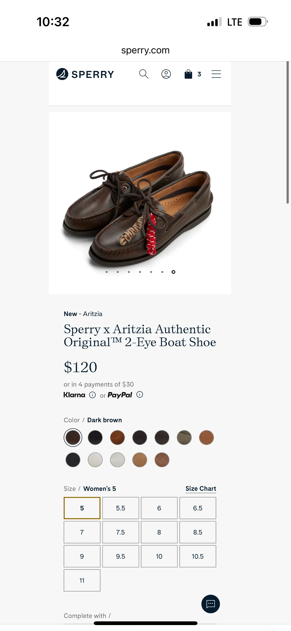 sperry 보트슈즈 구매 요청