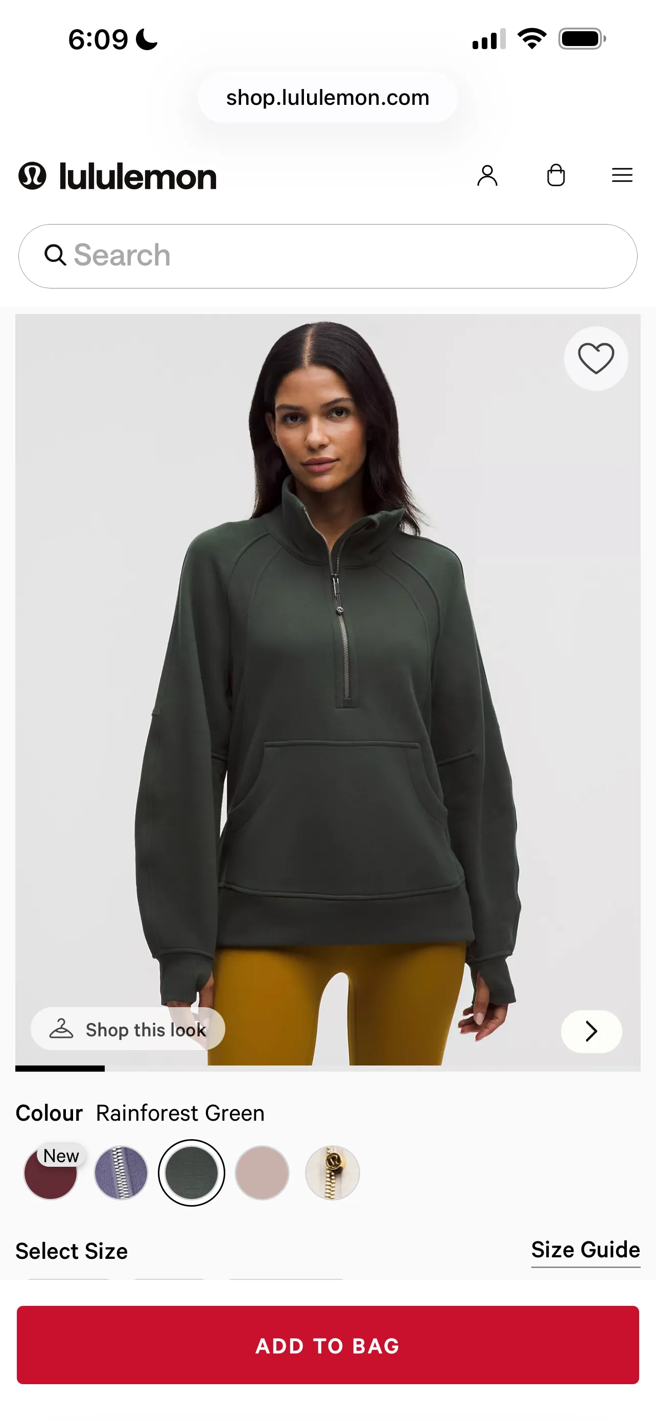 룰루레몬 스쿠바 오버사이즈드 퍼넬넥 하프집 롱