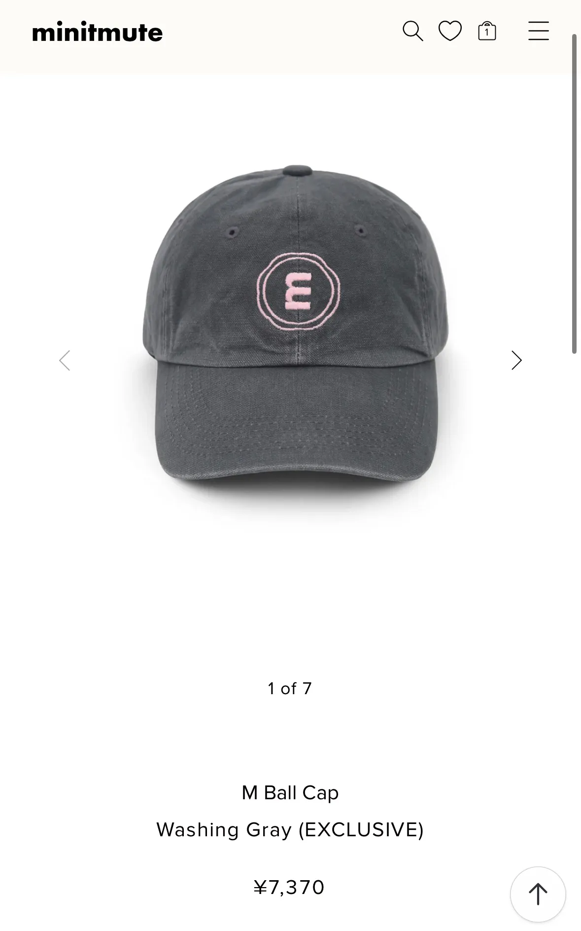 미닛뮤트 Washing Gray (EXCLUSIVE) ball cap