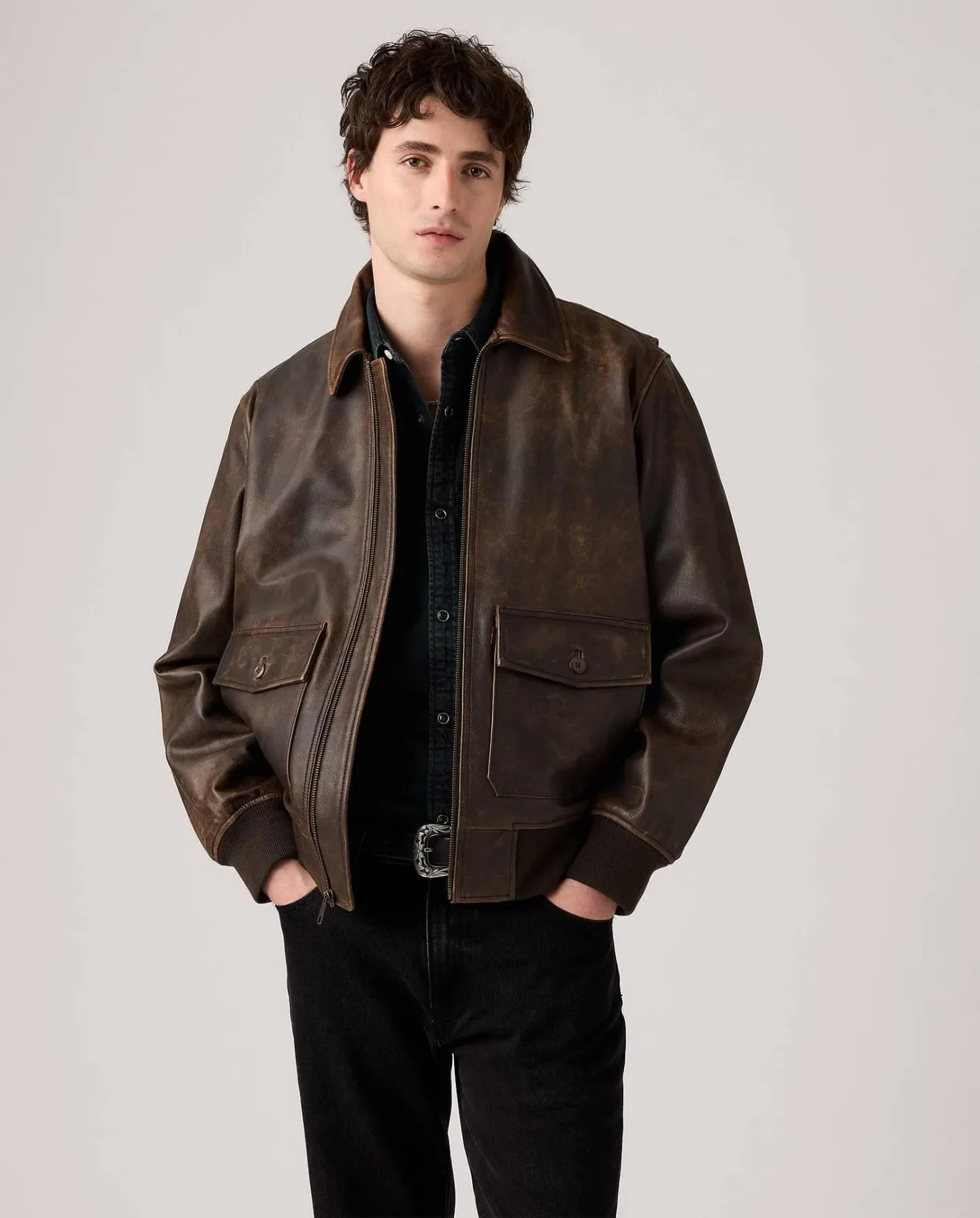 Clayton Leather Aviator Jacket