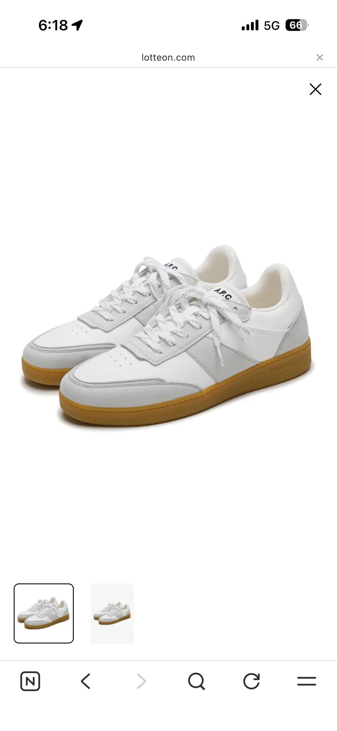 A.P.C 공용 레더 플레인 카라멜 스니커즈 PUABH M56112 CAF