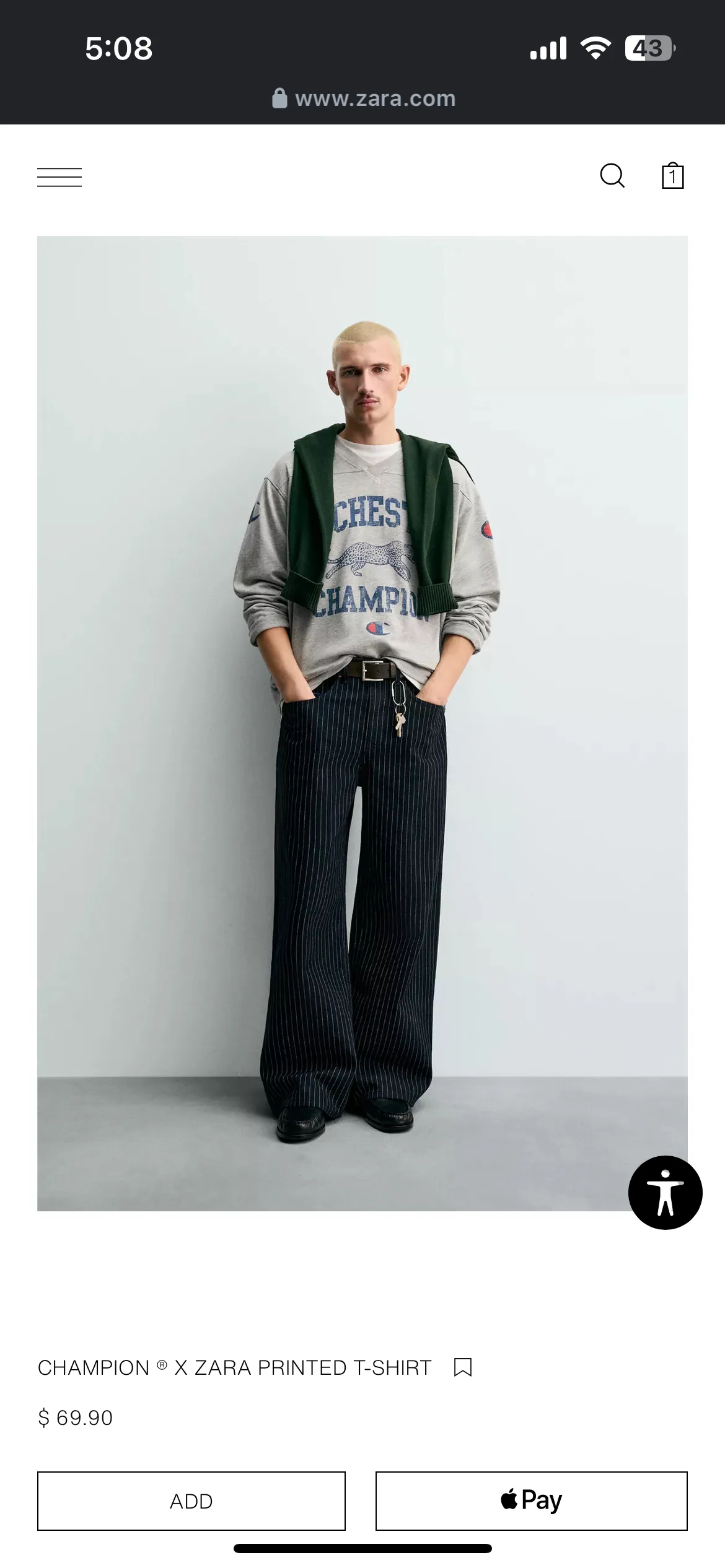 CHAMPION X ZARA PRINTED T-SHIRT