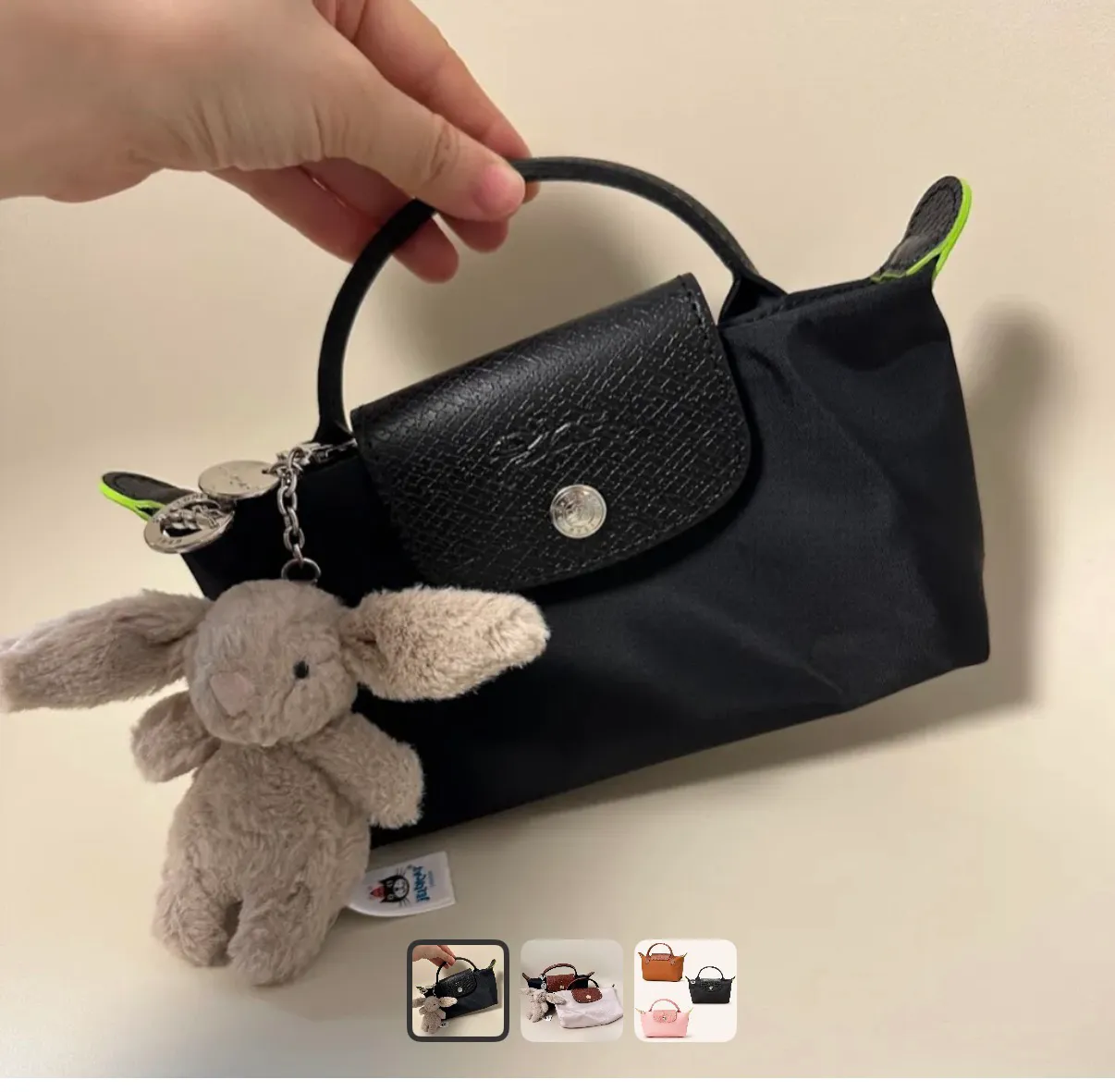 롱샴 파우치 그린 핸들 핸드백 르 플리아쥬 미니백 LONGCHAMP MINI 미니 파우치