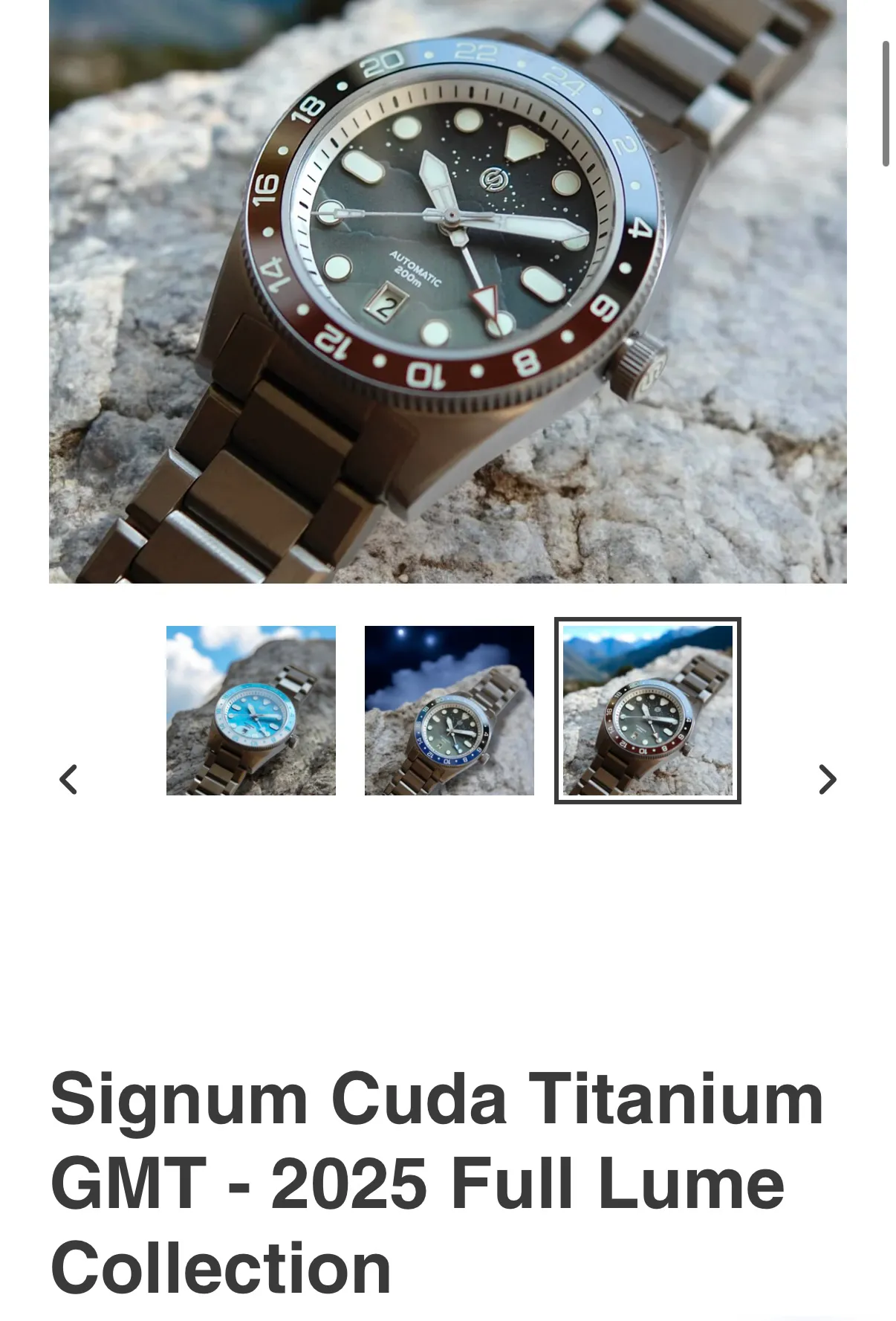 Signum Cuda Titanium GMT -2025 Full Lume Collecti