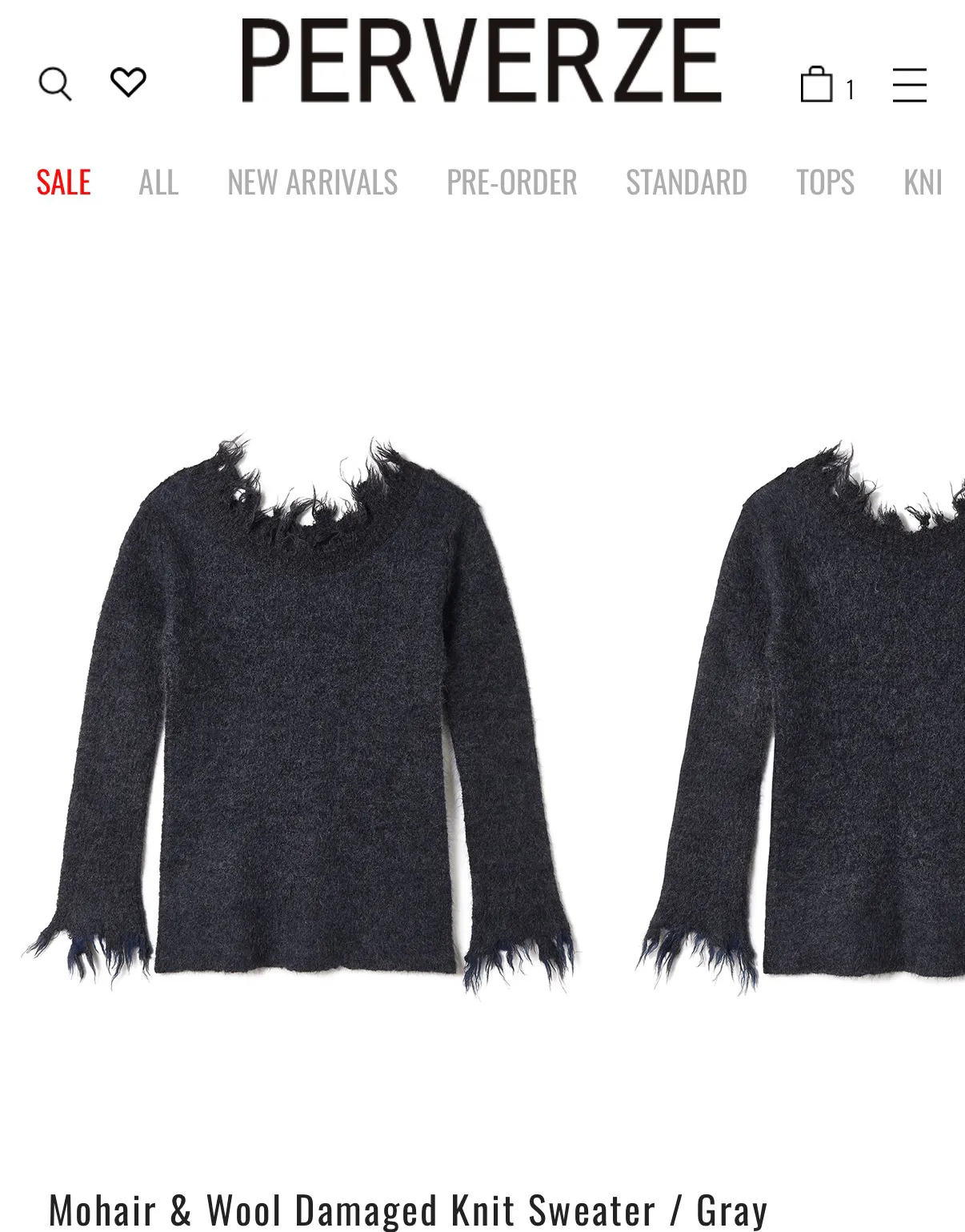 perverze 퍼버즈 일본 회색니트 구매 부탁드려요ㅠㅠ 