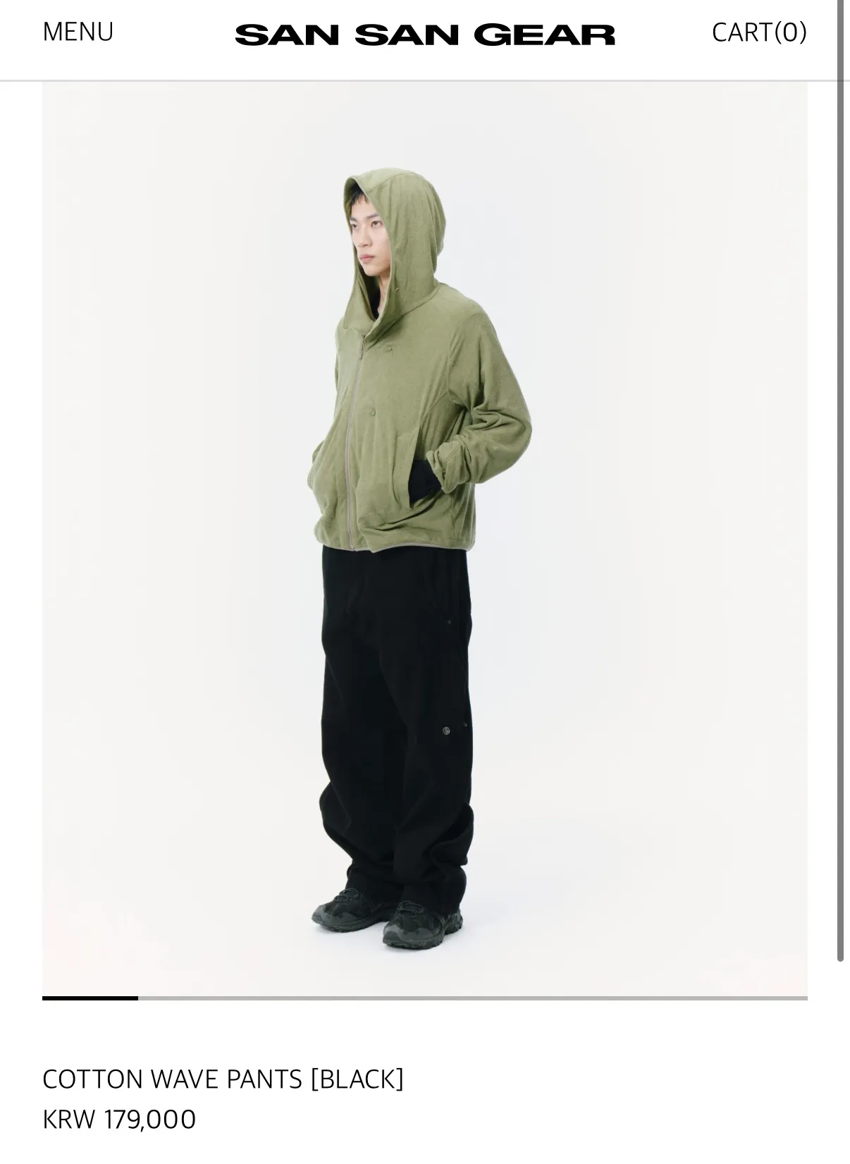 산산기어 코튼웨이브팬츠 블랙 2사이즈