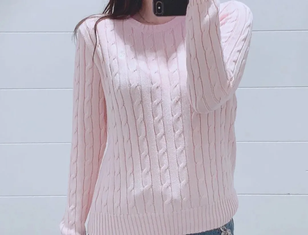 폴로랄프로렌 케이블니트 코튼 크루넥 우먼