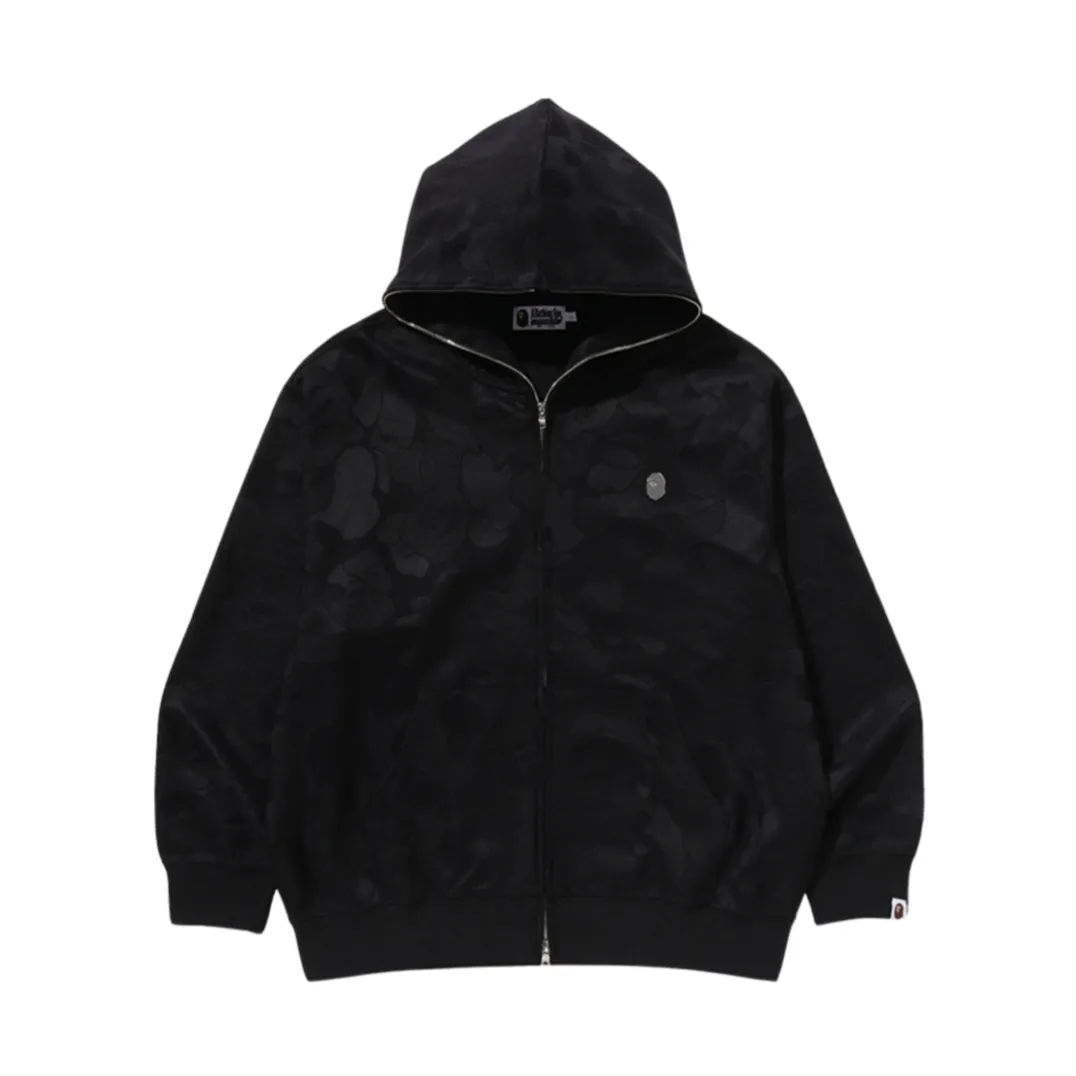 베이프 솔리드 카모 자카드 원 포인트 릴렉스 핏 후드 블랙