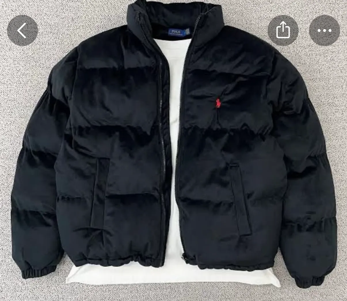 폴로 벨벳 스웨이드 패딩