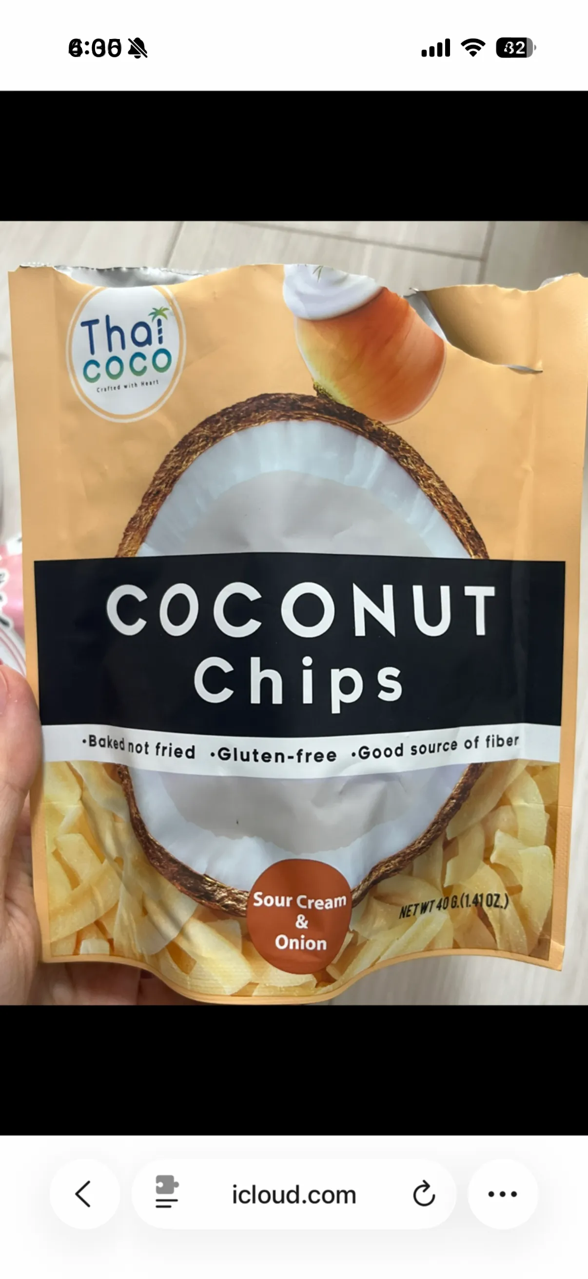 Thai coco 코코넛칩 사워크림 앤 어니언 맛