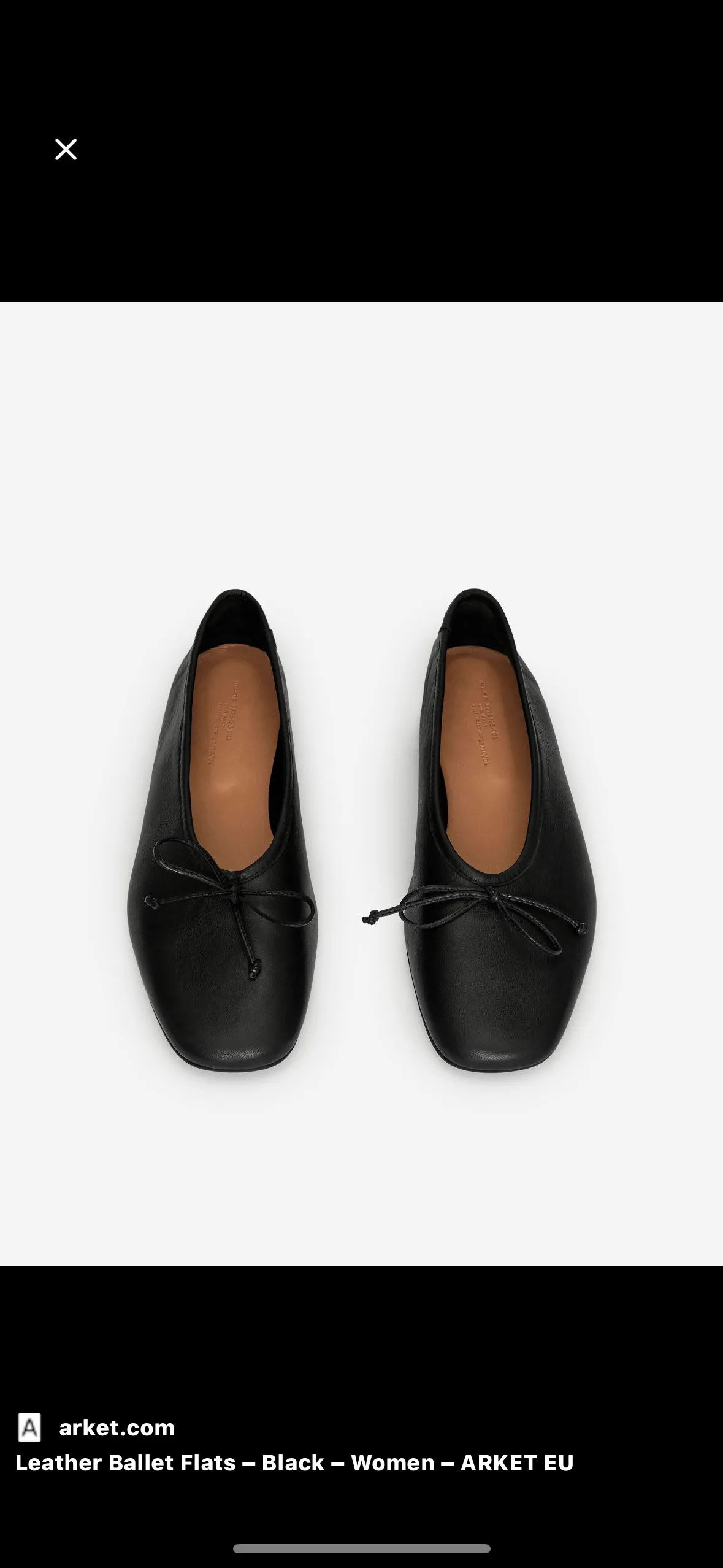ARKET LEATHER BALLET FLATS-BLACK