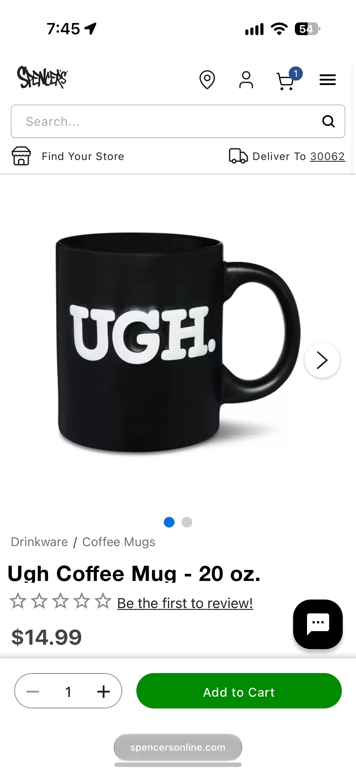 스펜서스 머그컵 Spencers UGH coffee mug