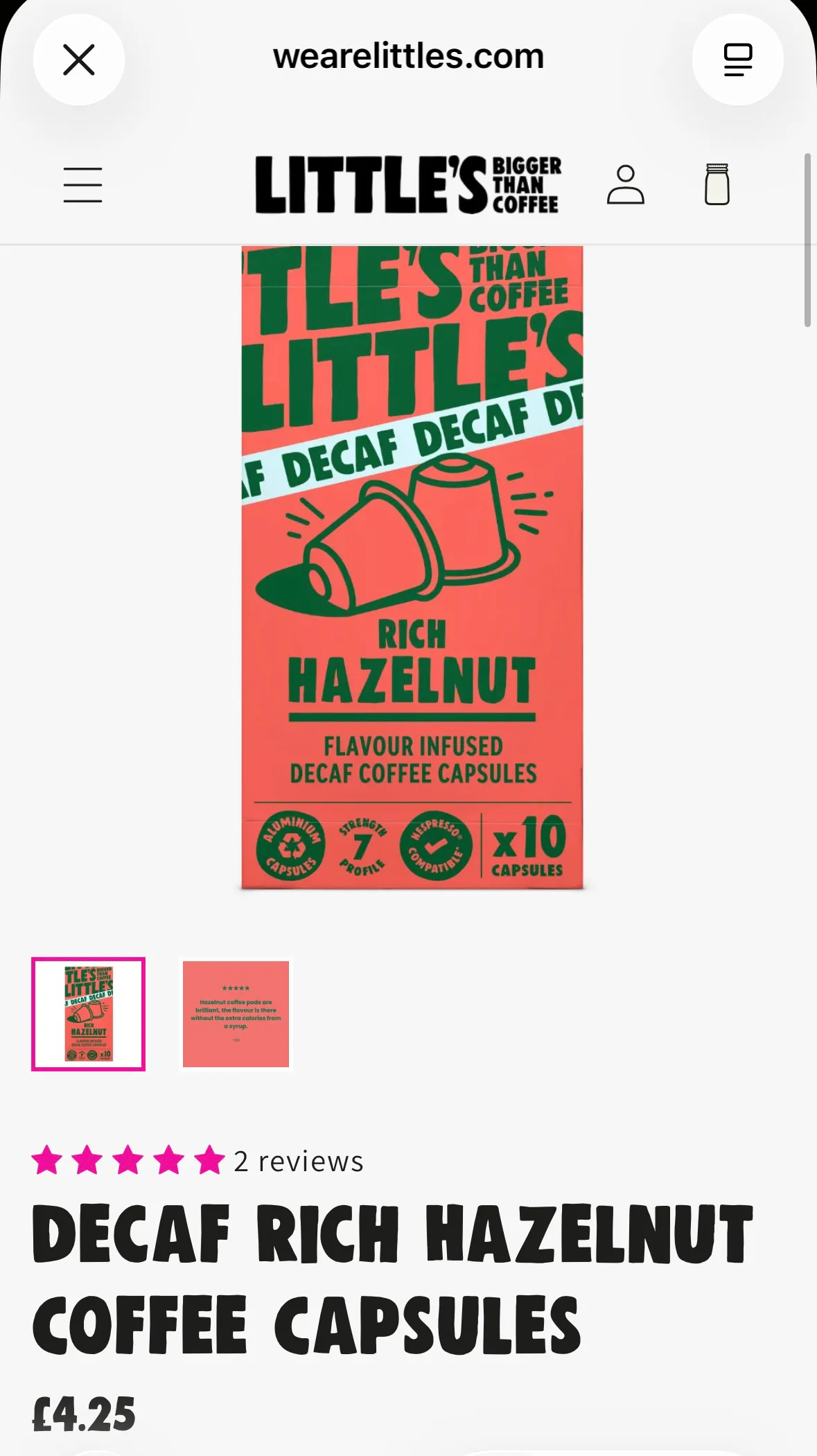 Decaf Rich Hazelnut Coffee Capsules