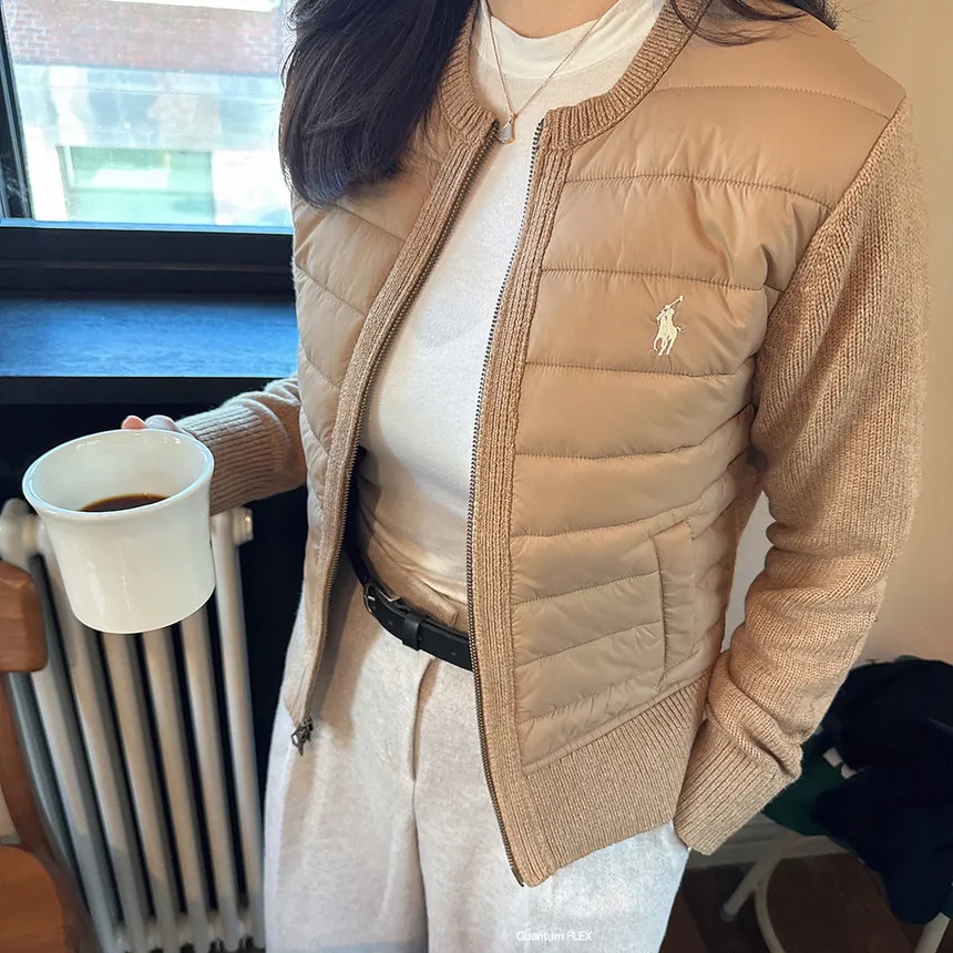 폴로경량패딩니트집업