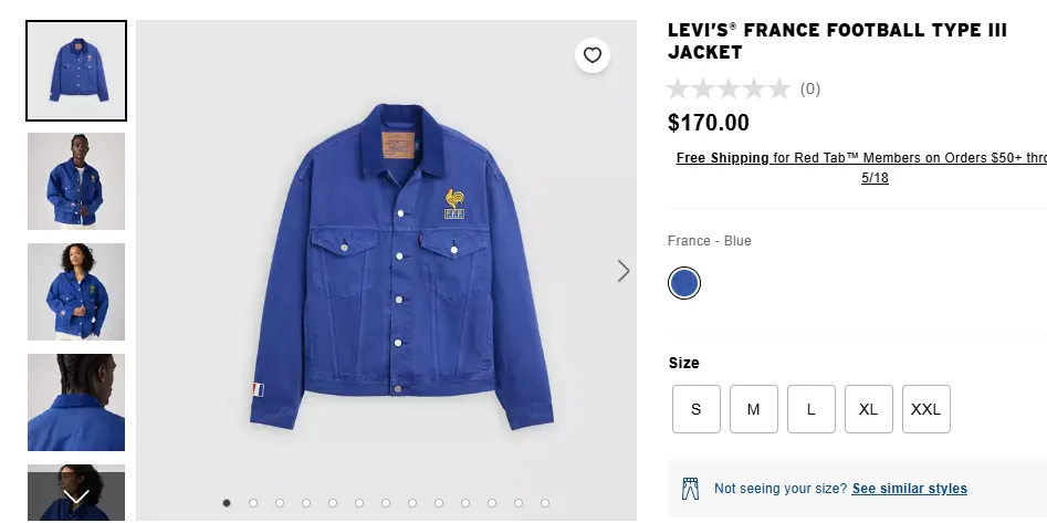 Levis  France Football Type Iii Jacket
