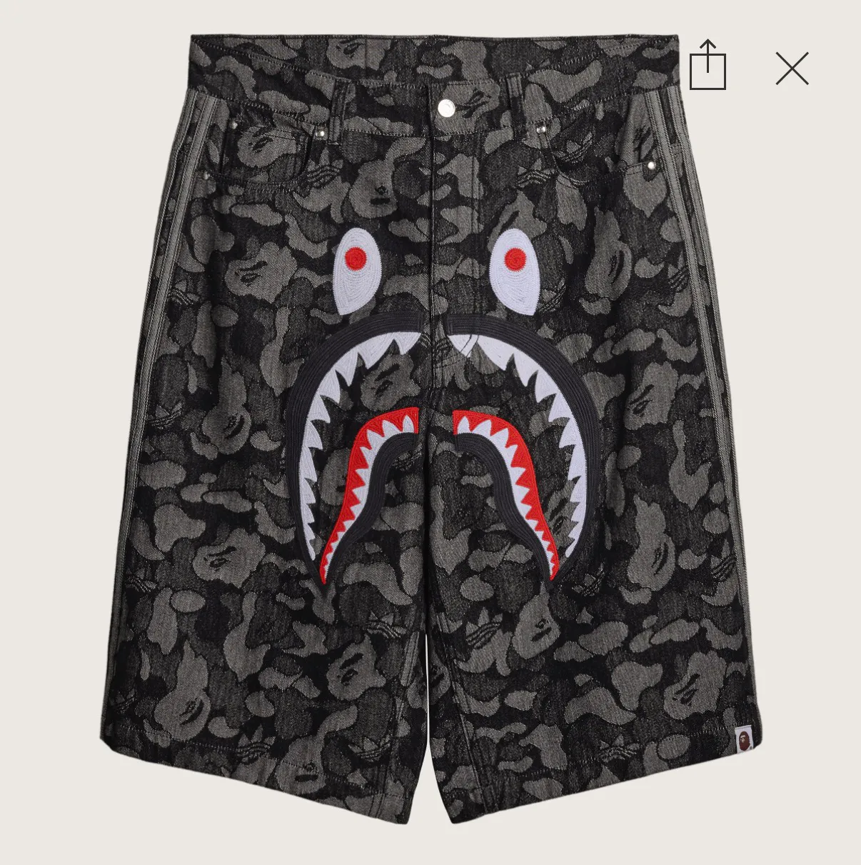 아디다스 베이프  샤크 데님 쇼츠