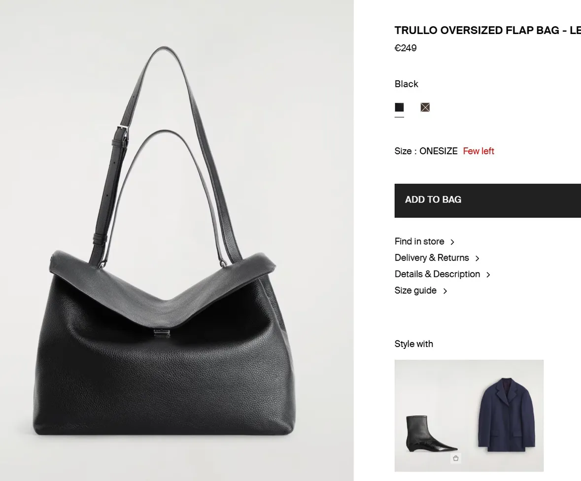 COS TRULLO OVERSIZED FLAP BAG