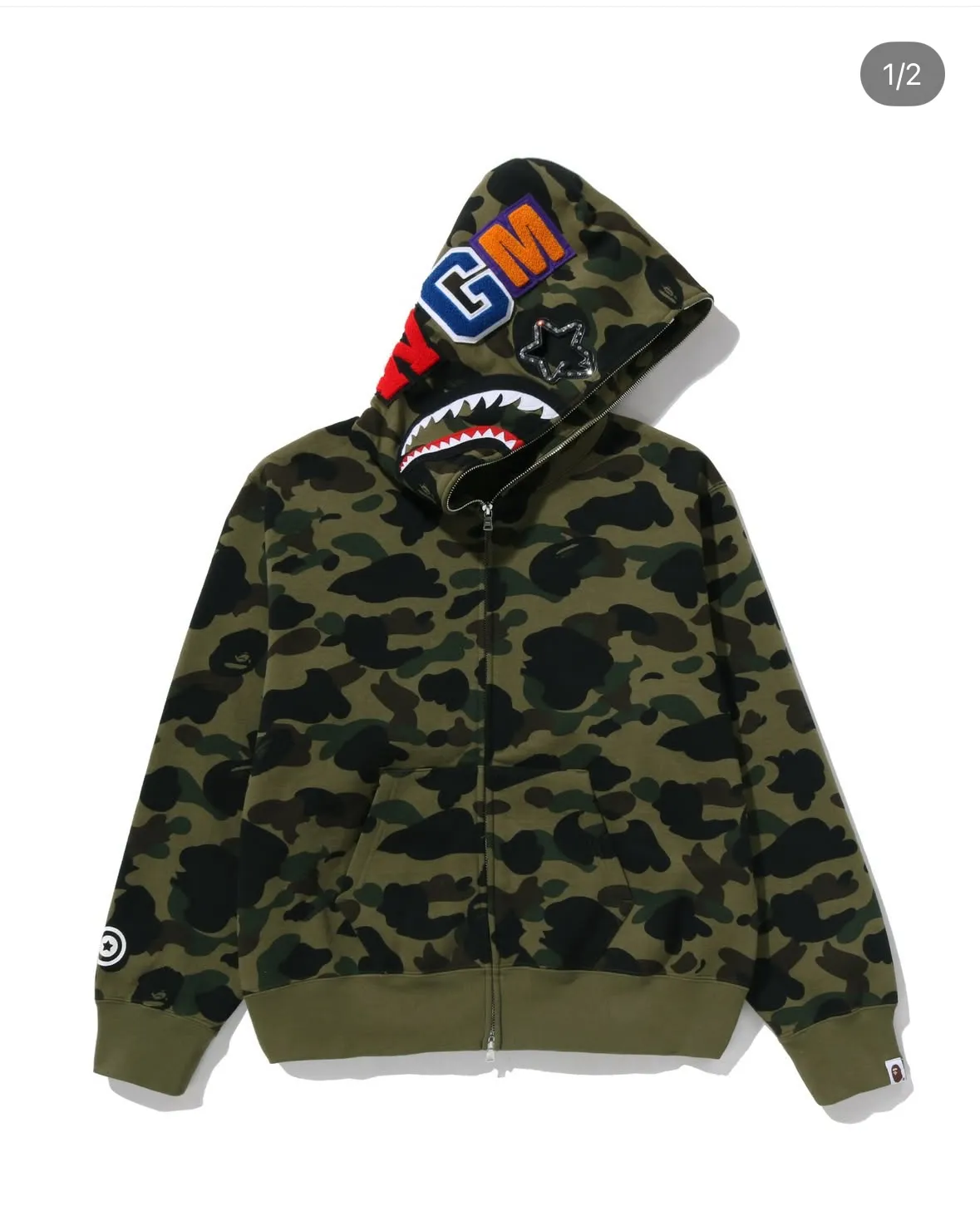 베이프 카모 후드집업