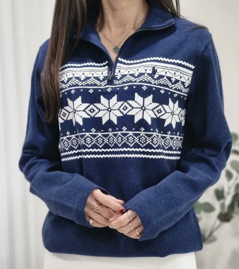 폴로 랄프로렌 반집업 눈꽃 노르딕