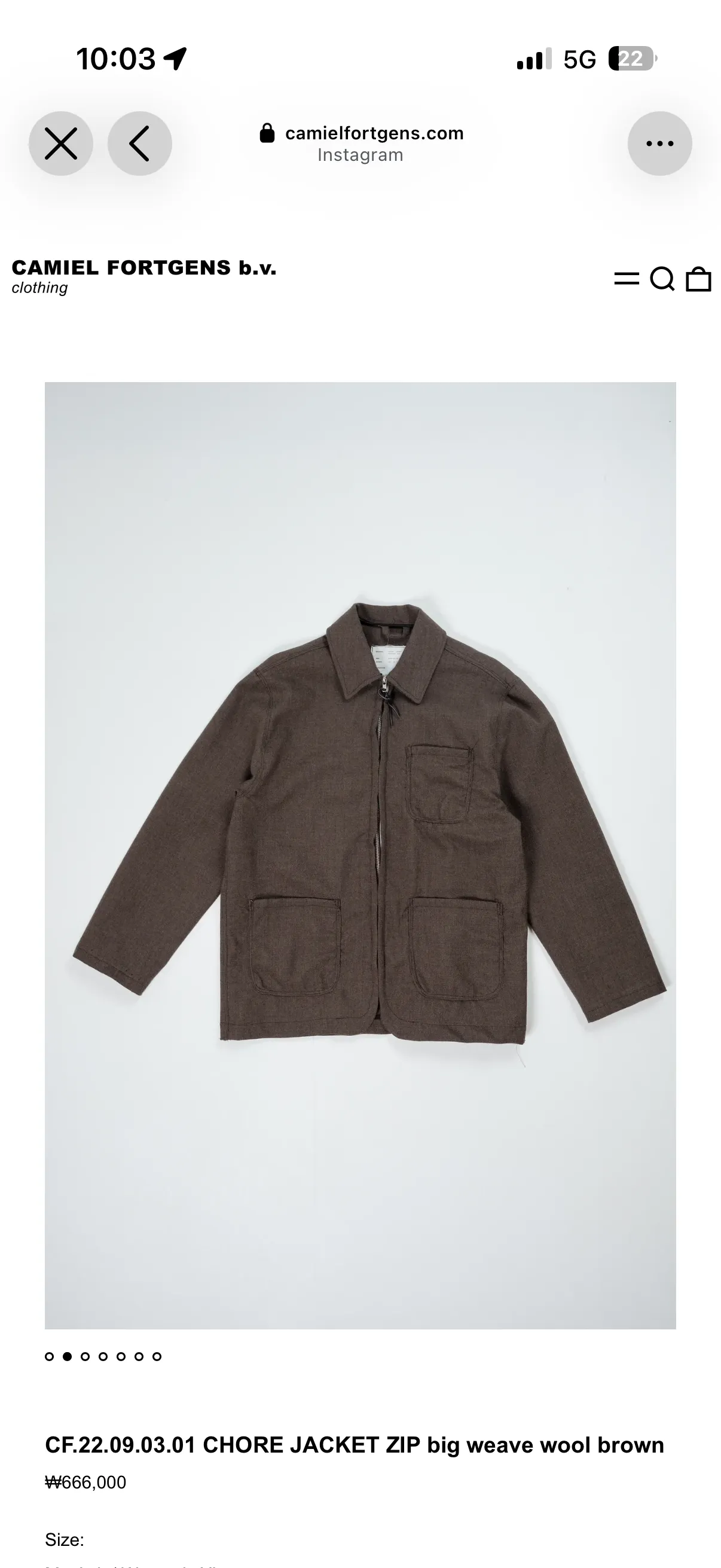 Camiel Fortgens Chore Jacket Zip - Big Weave Wool 